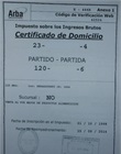 Certificado de domicilio sellado